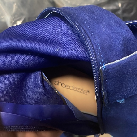 ShoeDazzle Women’s “Darla” Blue Over-the-Knee Heeled Boots Size 8 - Picture 14 of 15